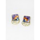 Byzantine Big Square Mosaic Earrings-Purple