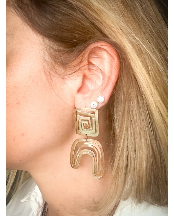Air square pendant earrings