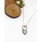 Chalcedony Heart Necklace-Gold
