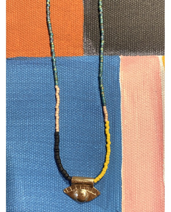 Evileye Plate Beaded Necklace